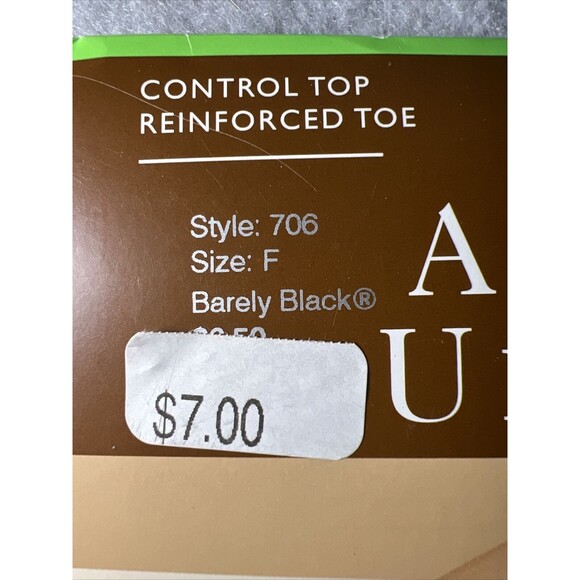 HANES Absolutely Ultra Sheer Control Top Reinforced Toe 706 Barely Black Size F - Picture 2 of 4